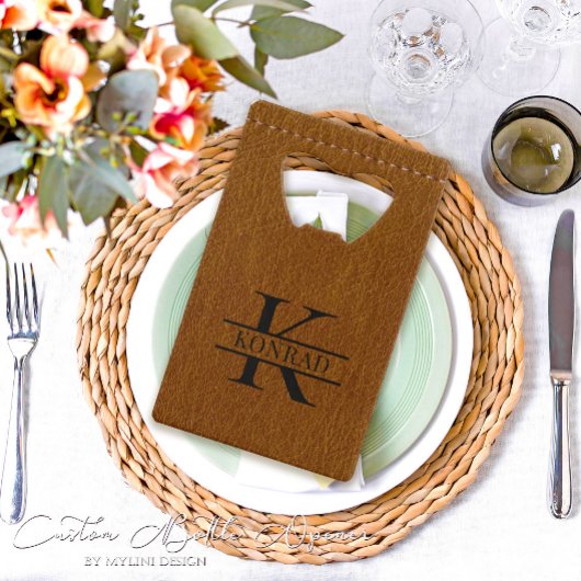 Ouverture de bouteille en cuir Brown personnalisé