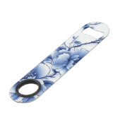 Ouverture de la bouteille en fleurs bleues (Devant angulaire)