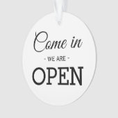 Ouverture / Fermé noir blanc deux côtés boutique (devant)