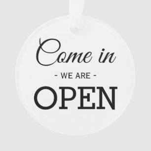 Ouverture / Fermé noir blanc deux côtés boutique