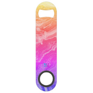 Ouvrage de bouteille violet rose jaune clair