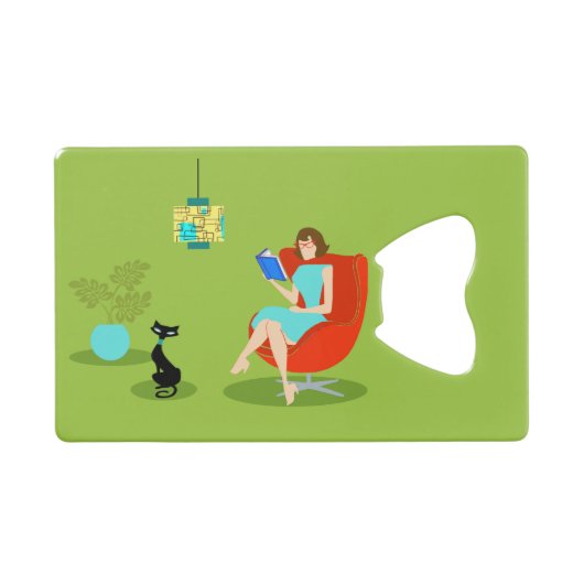 Ouvrage d'une bouteille de femme de lecture rétro (Devant (Horizontal))