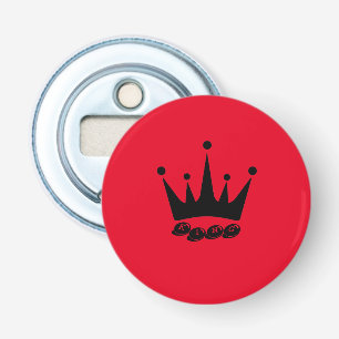 Ouvre-bouteille à bouton Couronne de couleur noire