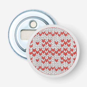 Ouvre-bouteille à bouton en tricot nordique ROUGE 