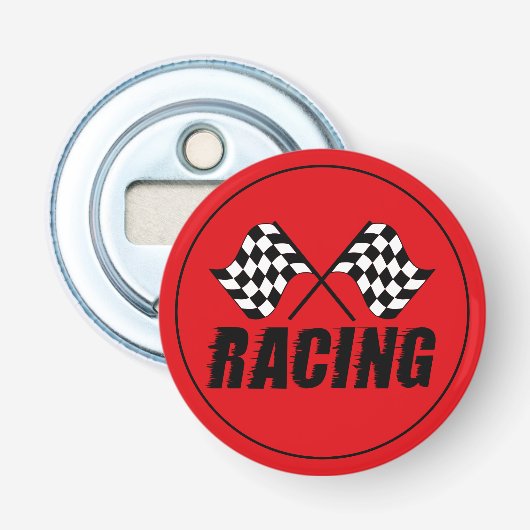 Ouvre-bouteille bouton-Drapeaux de course (Devant)