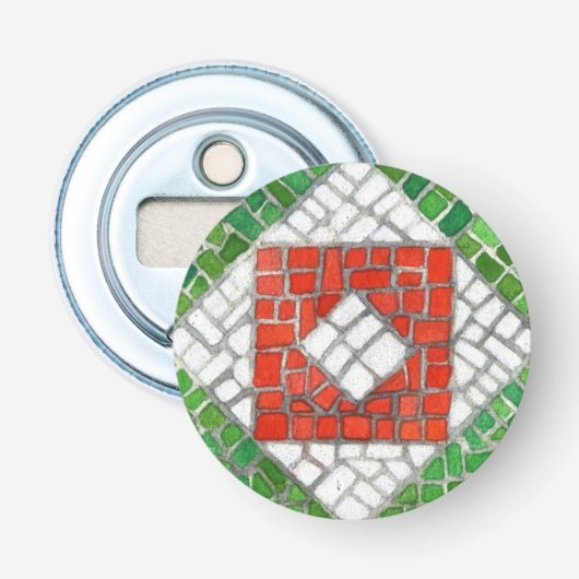 Ouvre-bouteille bouton MOSAÏQUE DE FÊTES (Devant)