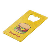 Ouvre-bouteille Carte de Crédit Cheeseburger (Devant Angle)