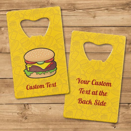 Ouvre-bouteille Carte de Crédit Cheeseburger