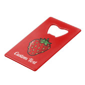 Ouvre-bouteille Carte de crédit Icône Fraise (Devant Angle)