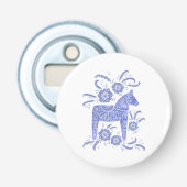 Ouvre-bouteille Cheval de Dala Traditionnel Bleu (Devant)