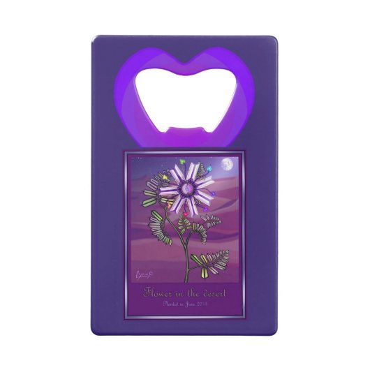 Ouvre-bouteille de carte de crédit Fleur dans le d (Devant)