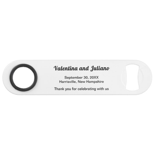 Ouvre-bouteille de mariage noir et blanc (Devant (Horizontal))