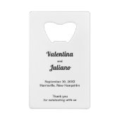 Ouvre-bouteille de mariage Rectangle Noir et Blanc (Dos)
