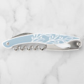 Ouvre-bouteille de vin à vis en liège bleu poussié (Dos)