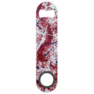 Ouvre-bouteille en acier inoxydable rouge blanc bl