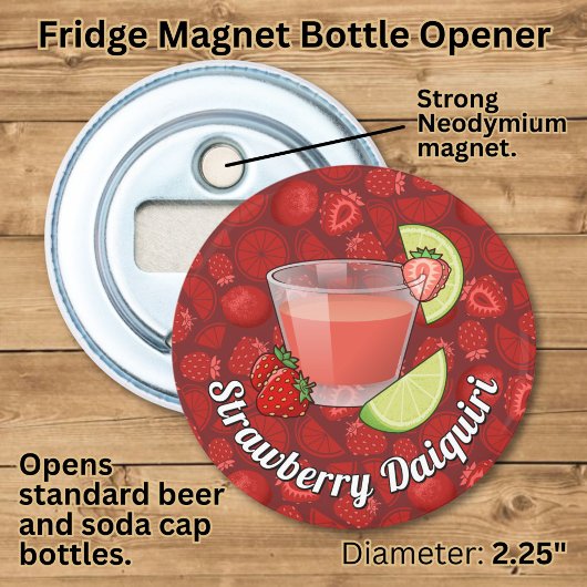 Ouvre-bouteille en forme de Daiquiri aux fraises
