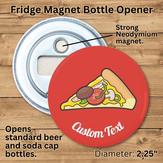 Ouvre-bouteille en forme de tranche de pizza