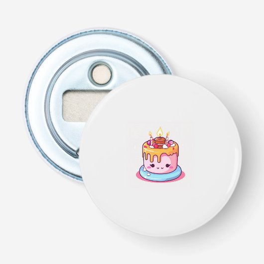 Ouvre-bouteille gâteau Kawaii, rond mignon (Devant)