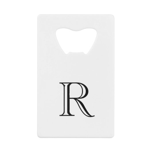 Ouvre-bouteille initial en acier inoxydable blanc (Devant)