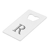 Ouvre-bouteille initial en acier inoxydable blanc (Devant Angle)