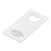 Ouvre-bouteille initial en acier inoxydable blanc (Dos Angle)