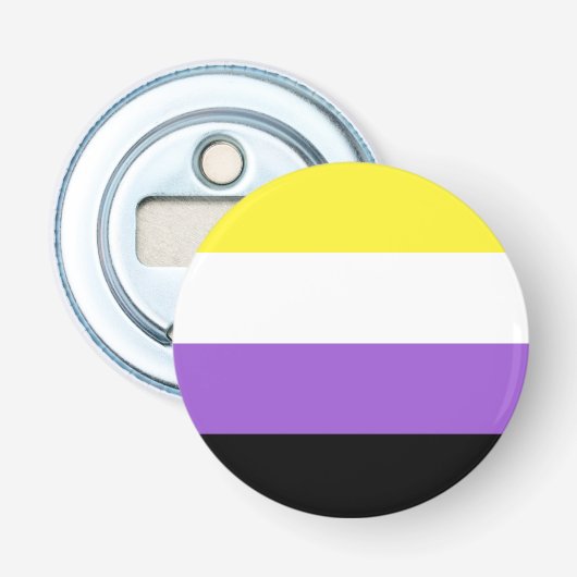 Ouvre-bouteille LGBT drapeau non binaire (Devant)