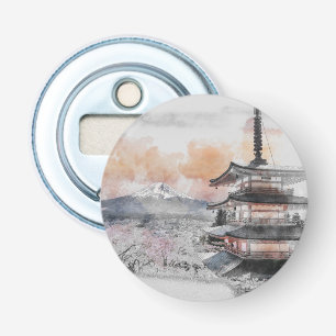 Ouvre-bouteille Pagode japonaise & Mont Fuji aquar