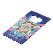 Ouvre-bouteille rectangle en acier inoxydable Blue (Devant Angle)