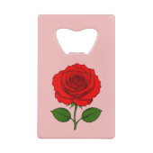 Ouvre-bouteille rectangulaire Rose Rouge (Dos)