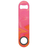 Ouvreur abstrait de bouteille à bière d'or rose et (Dos)