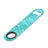 Ouvreur de bouteille abstrait de bleu de turquoise (Dos Angle)