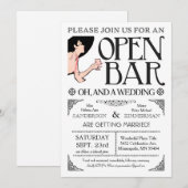 Ouvrez les invitations de barre et d'un mariage (Devant / Derrière)