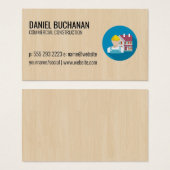 Ouvrier du bâtiment | Arrière - plan bois (Devant & derrière)