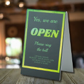 Ouvrir les heures d'ouverture du signe fermé vert