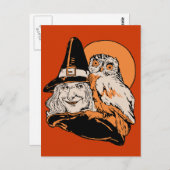 ouwe heks en haar Owl Briefkaart (Voorkant / Achterkant)
