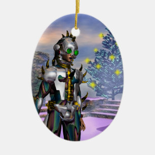 OUWJAARSAVOND VAN EEN CYBORG KERAMISCH ORNAMENT