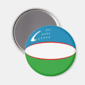Ouzbékistan Aimant à drapeau de Fisheye (Recto/Verso)