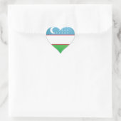 Ouzbékistan amour drapeau orgueil autocollant coeu (Sac)
