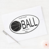Ovaal basketbal zwart-wit Sticker (Envelop)
