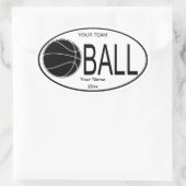 Ovaal basketbal zwart-wit Sticker (Tas)