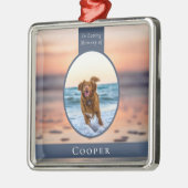 Ovaal foto strand hond aandenken metalen ornament (Links)