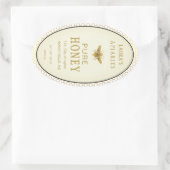 Ovaal Honey Bee Queenline Apiarist Label (Tas)