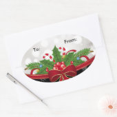 Ovaal Label Sticker-Red Bow (Envelop)