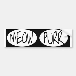 ovaal MEOW PURRBUMPER STICKERS mow purr ... kat