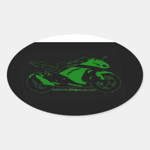 Ovaal motorforum sticker Groen en zwart