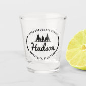 Ovaal ontwerp met sparren ID304 Shot Glas (Voorkant)