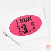 Ovaal Roze Ik Run 13.1 Sticker (Envelop)