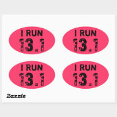 Ovaal Roze Ik Run 13.1 Sticker (Vel)