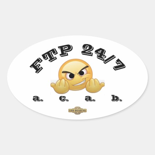 ovaal sticker "FTP 24/7" (Voorkant)