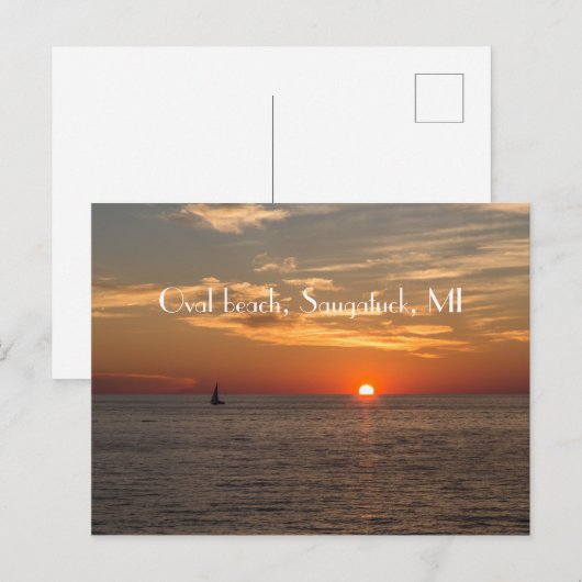 Ovaal strand briefkaart (Voorkant / Achterkant)